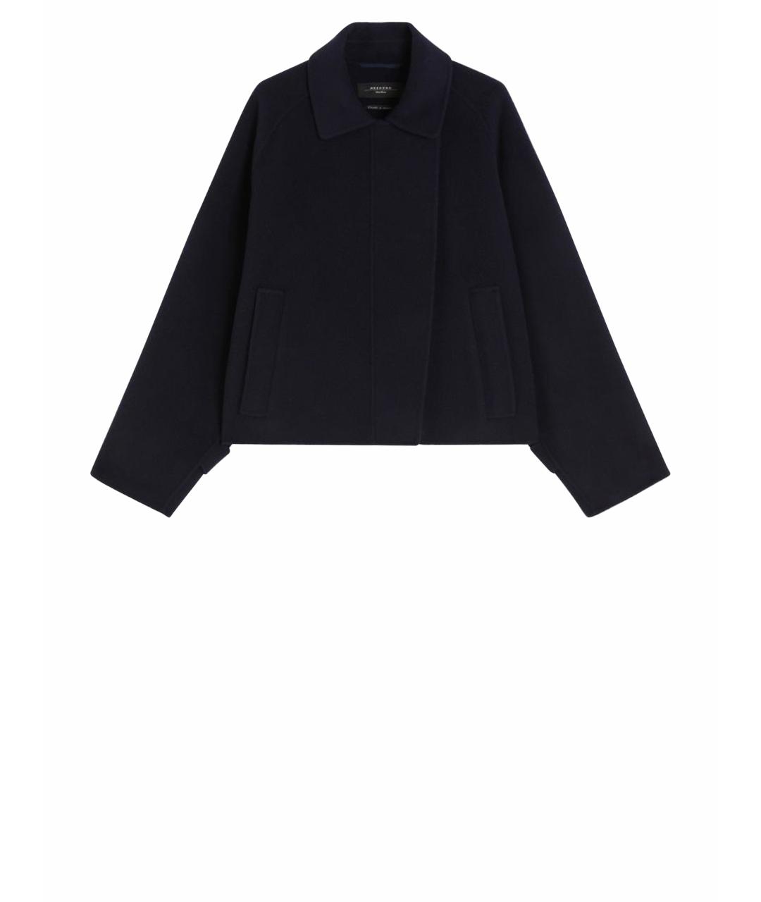 WEEKEND MAX MARA Темно-синее шерстяное пальто, фото 6