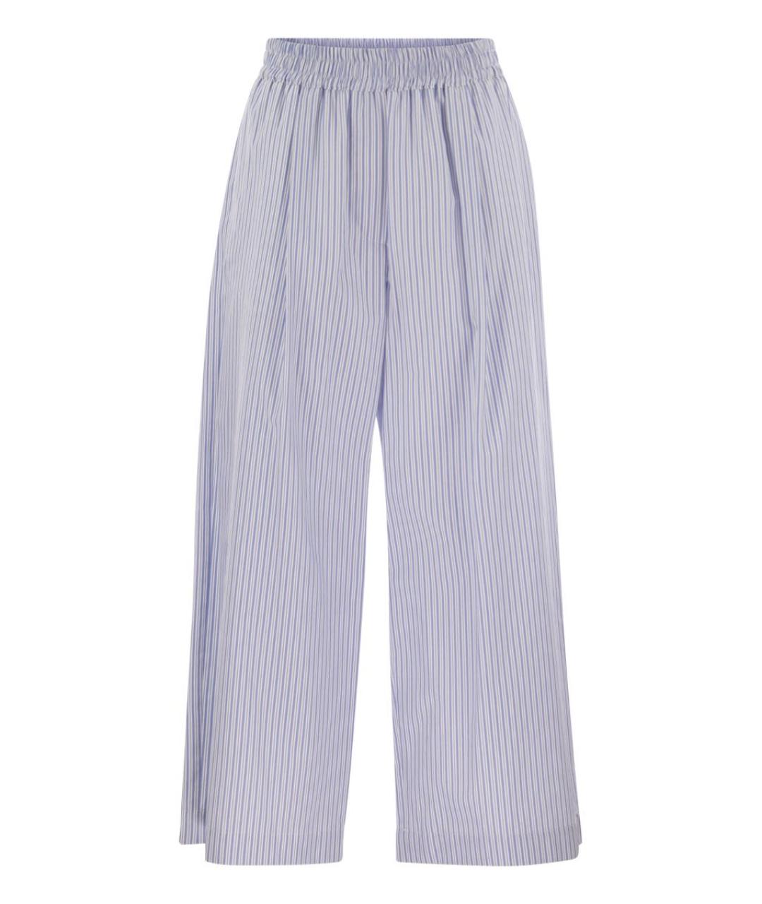WEEKEND MAX MARA Голубые хлопковые прямые брюки, фото 1