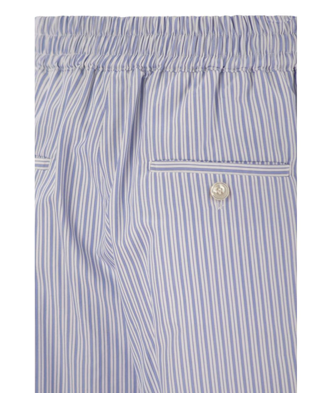 WEEKEND MAX MARA Голубые хлопковые прямые брюки, фото 4