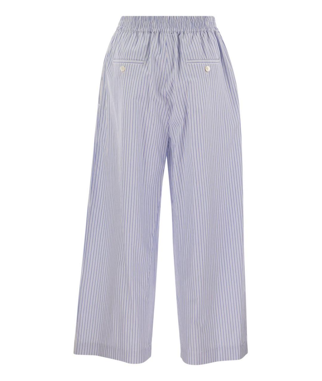 WEEKEND MAX MARA Голубые хлопковые прямые брюки, фото 2