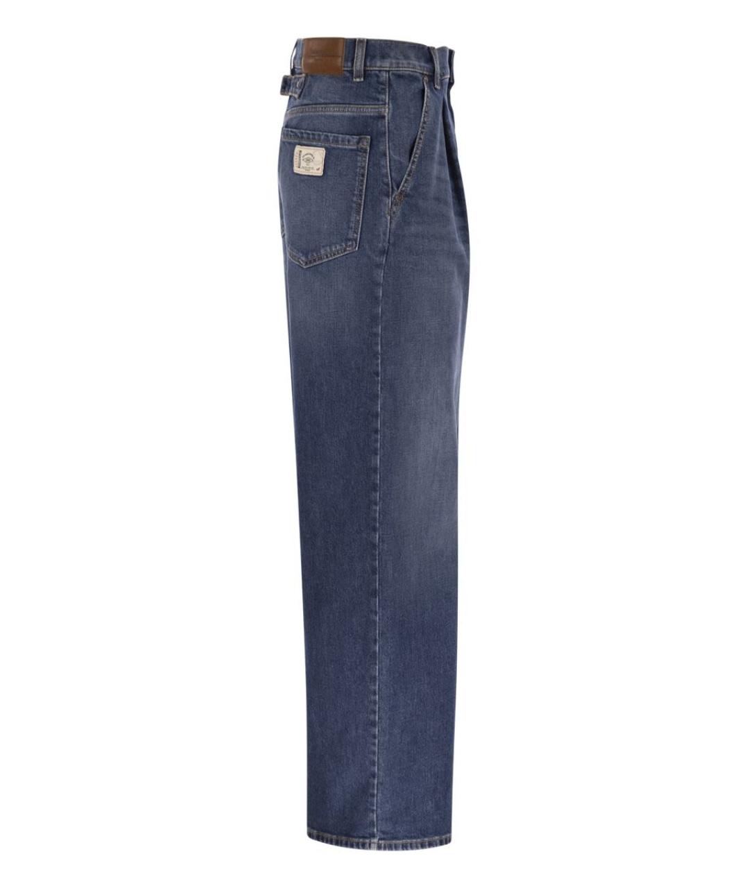 WEEKEND MAX MARA Темно-синие хлопковые прямые джинсы, фото 3