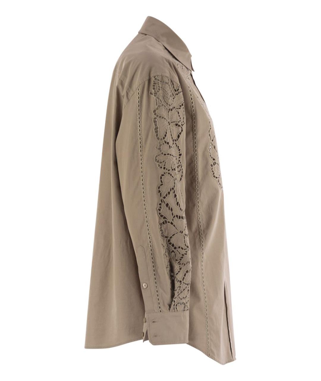 WEEKEND MAX MARA Коричневая хлопковая рубашка, фото 3