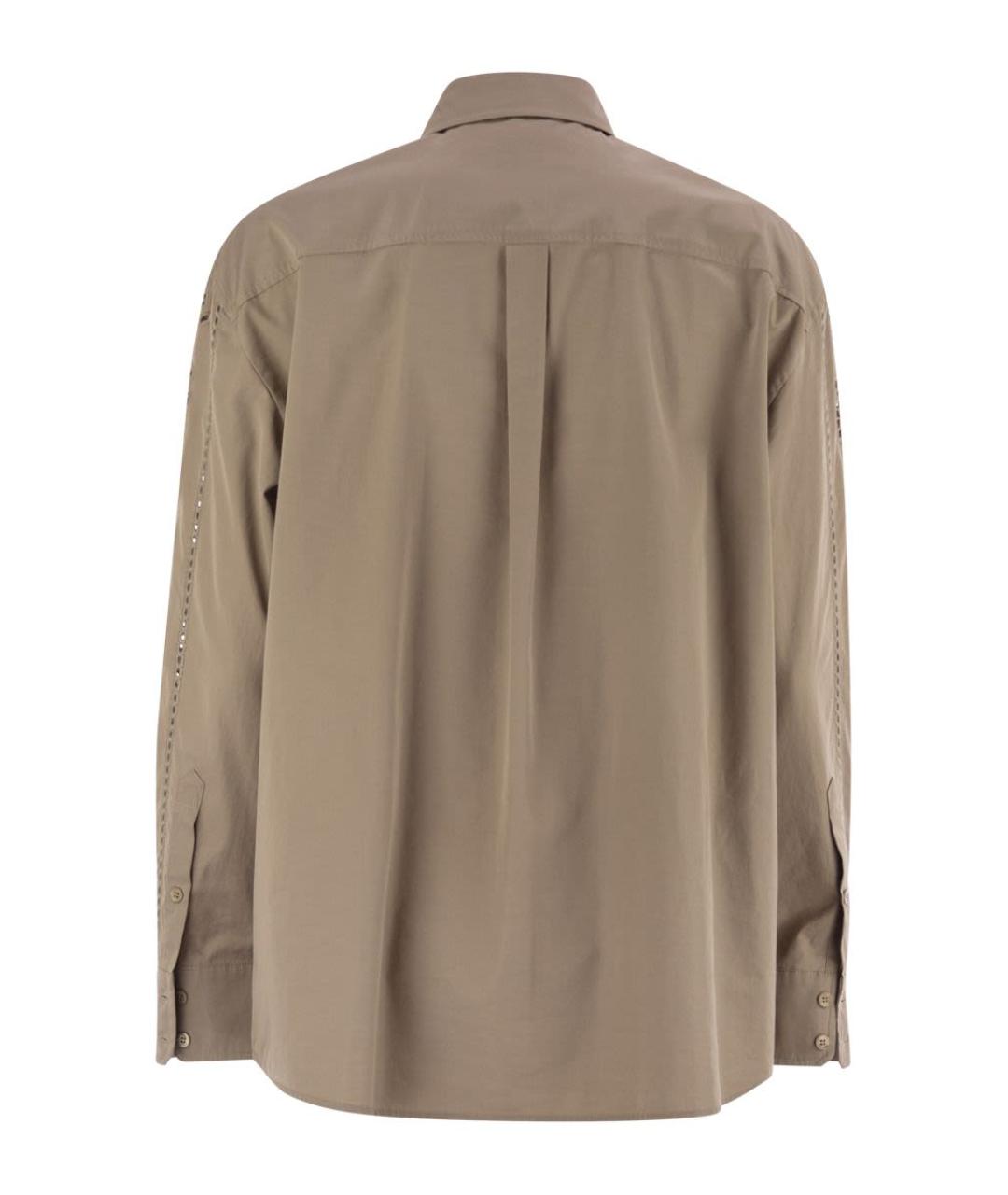WEEKEND MAX MARA Коричневая хлопковая рубашка, фото 2