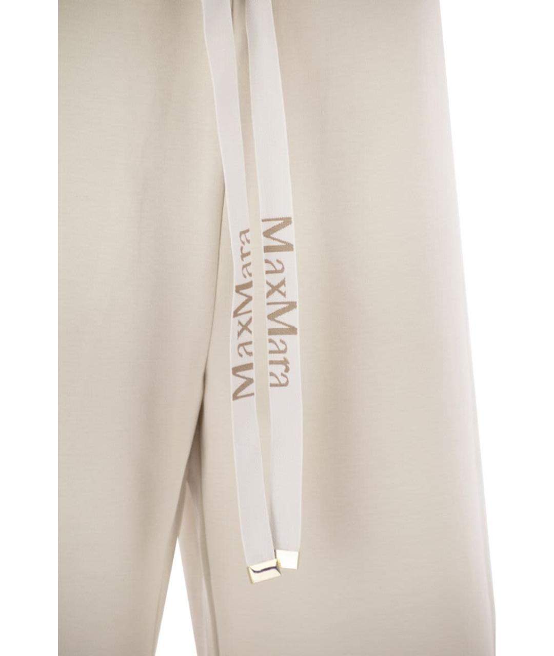 'S MAX MARA Бежевые хлопковые прямые брюки, фото 4