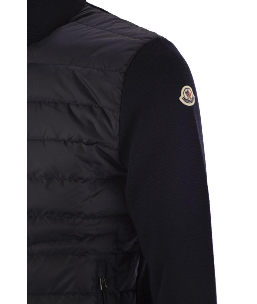 MONCLER Темно-синий шерстяной кардиган, фото 4