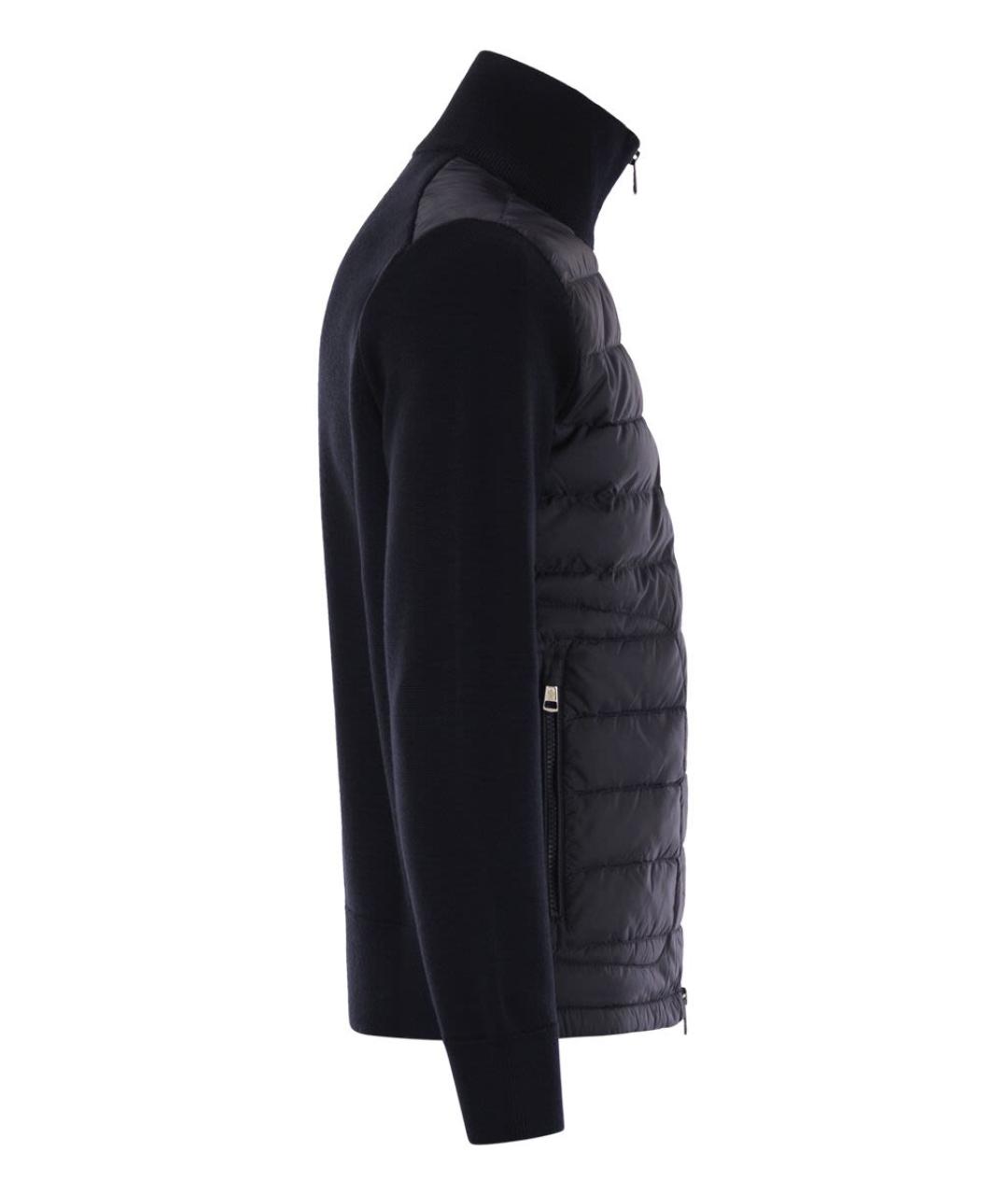 MONCLER Темно-синий шерстяной кардиган, фото 3