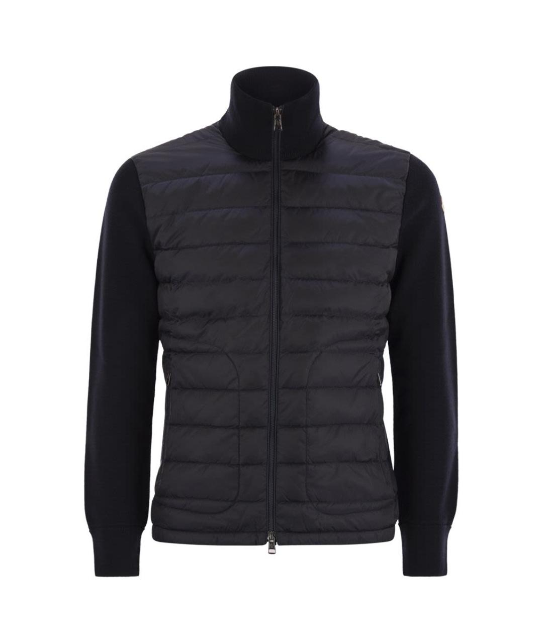 MONCLER Темно-синий шерстяной кардиган, фото 1