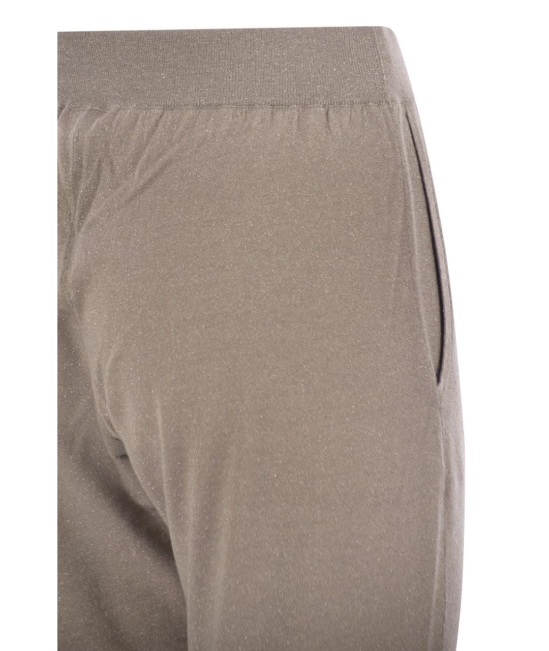 BRUNELLO CUCINELLI Бежевые кашемировые прямые брюки, фото 4