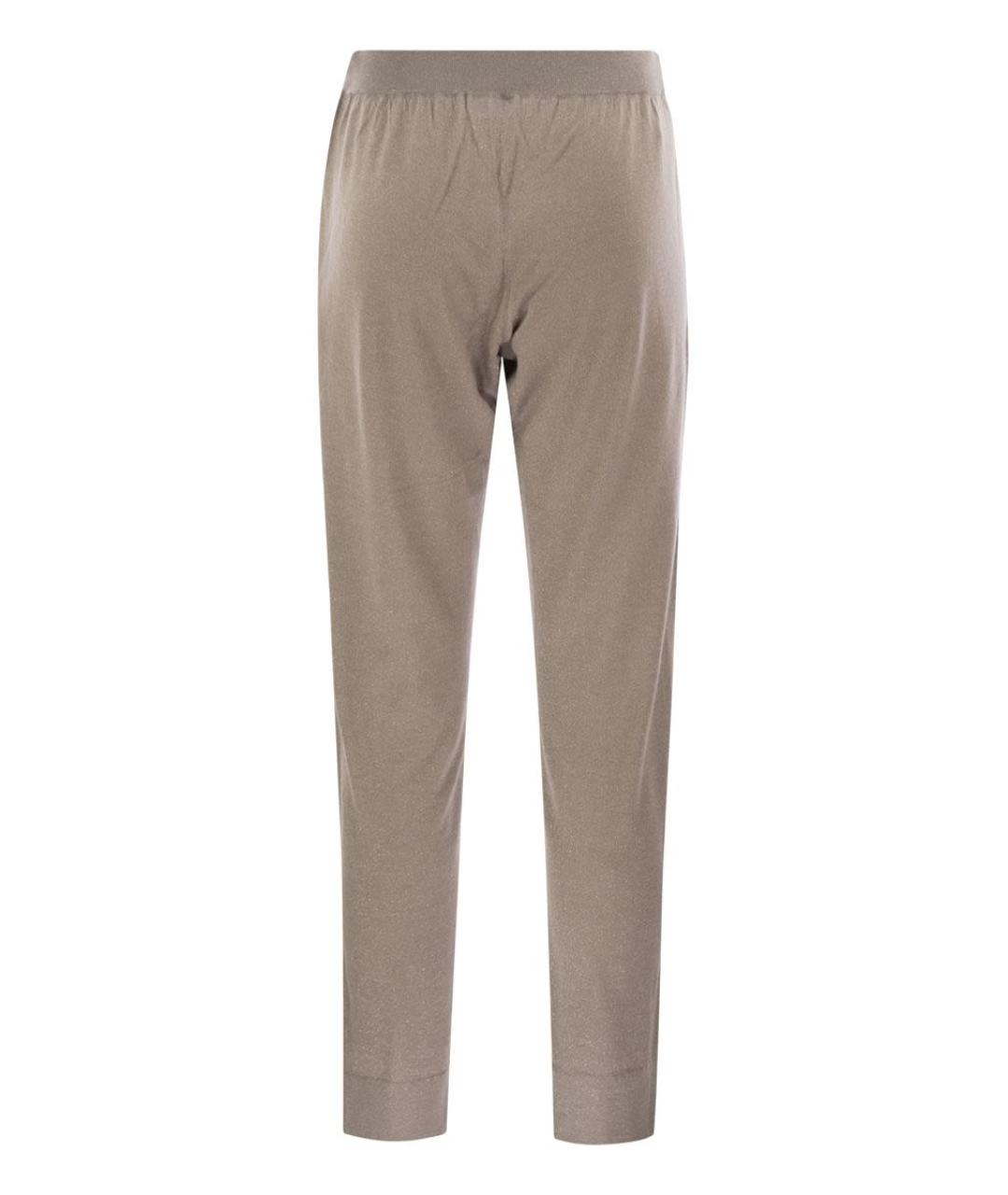 BRUNELLO CUCINELLI Бежевые кашемировые прямые брюки, фото 2