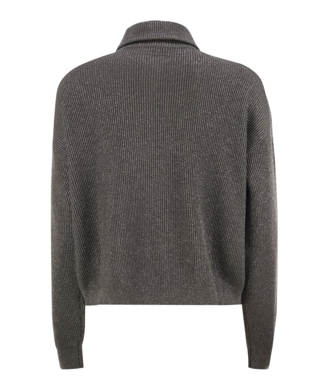 BRUNELLO CUCINELLI Антрацитовый хлопковый джемпер / свитер, фото 2