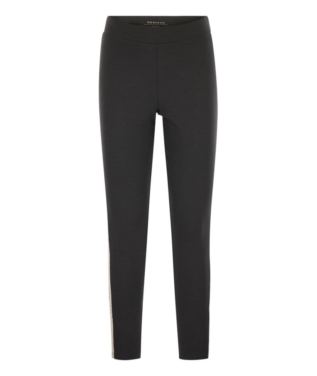 WEEKEND MAX MARA Черные хлопковые прямые брюки, фото 1