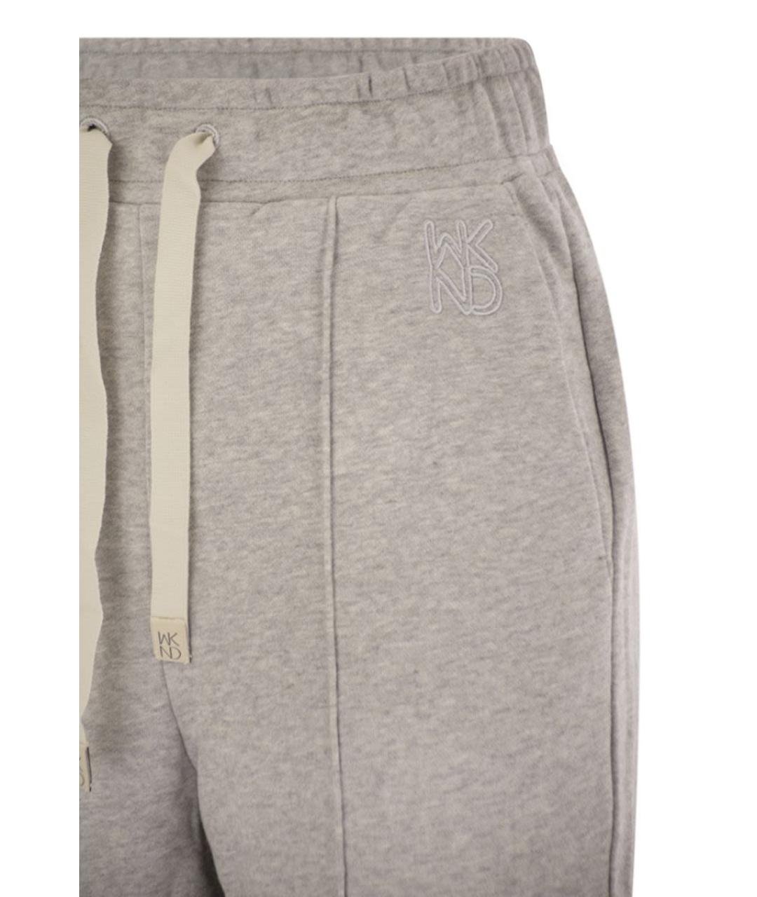 WEEKEND MAX MARA Серые хлопковые прямые брюки, фото 4