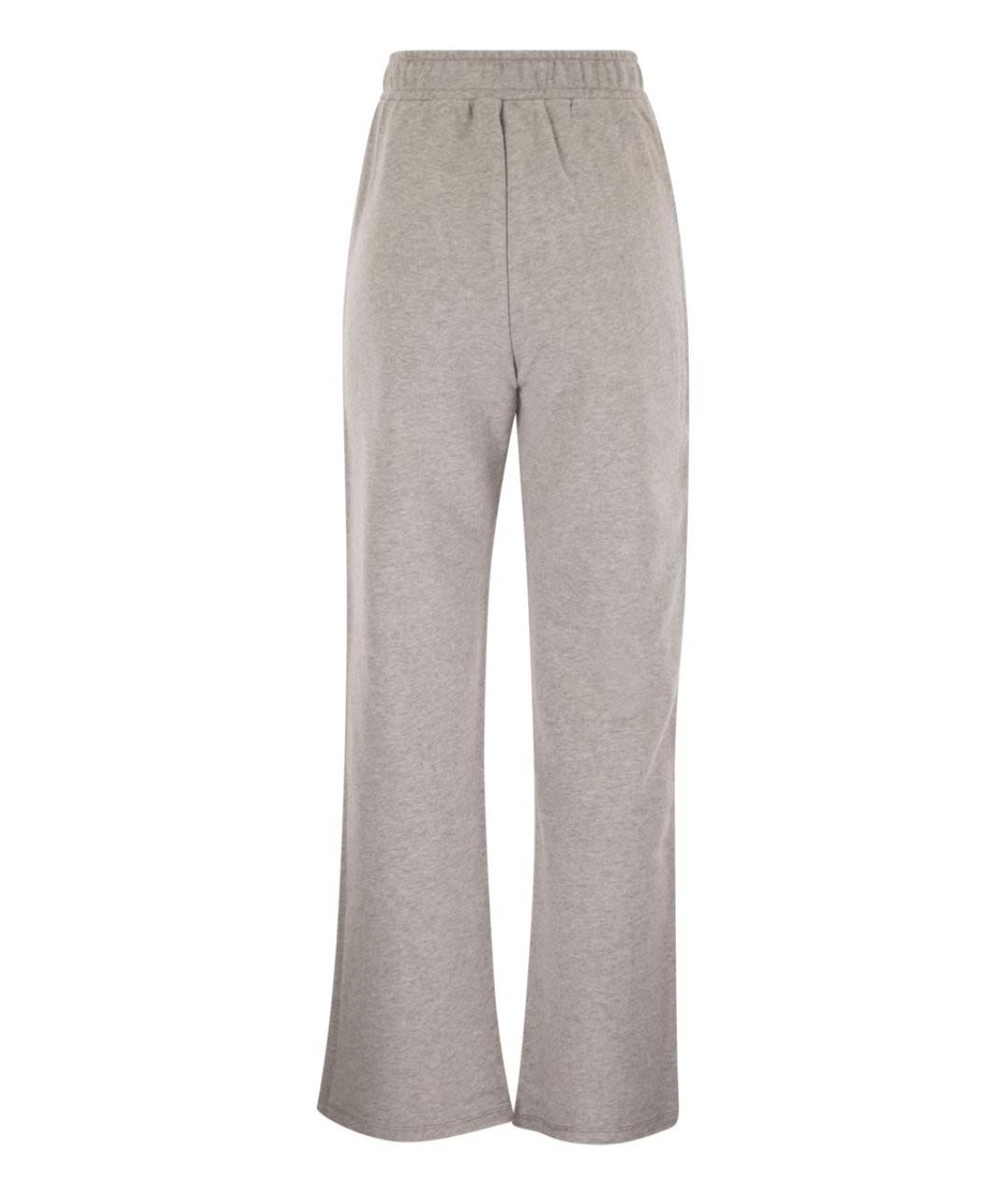 WEEKEND MAX MARA Серые хлопковые прямые брюки, фото 2
