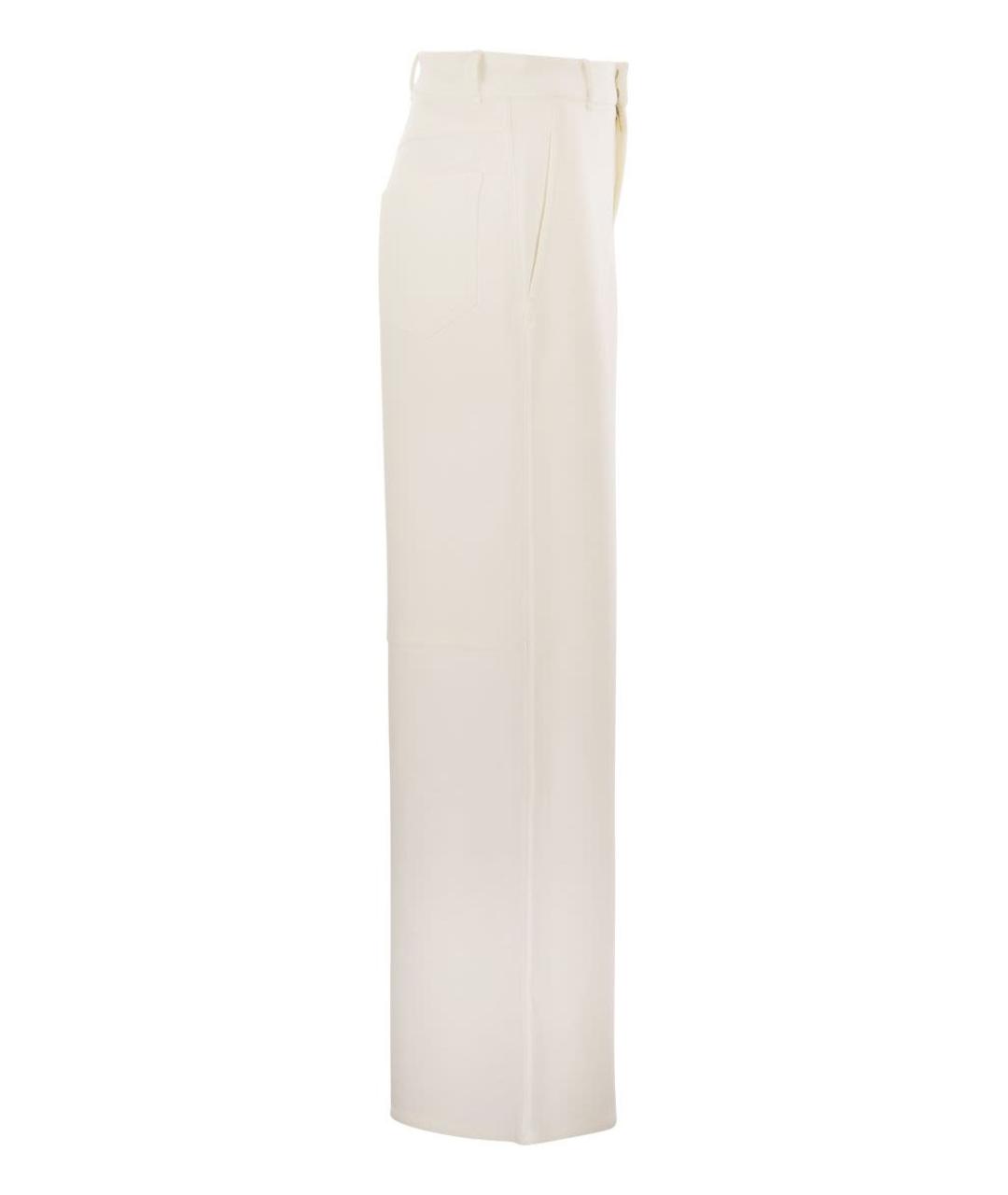 'S MAX MARA Белые хлопковые прямые брюки, фото 3