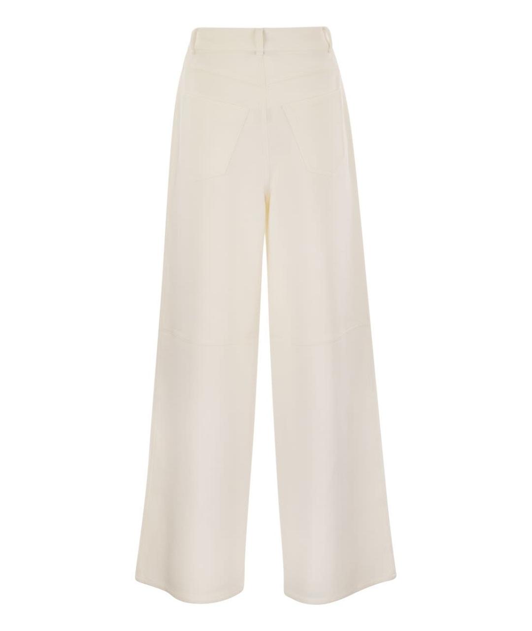 'S MAX MARA Белые хлопковые прямые брюки, фото 2