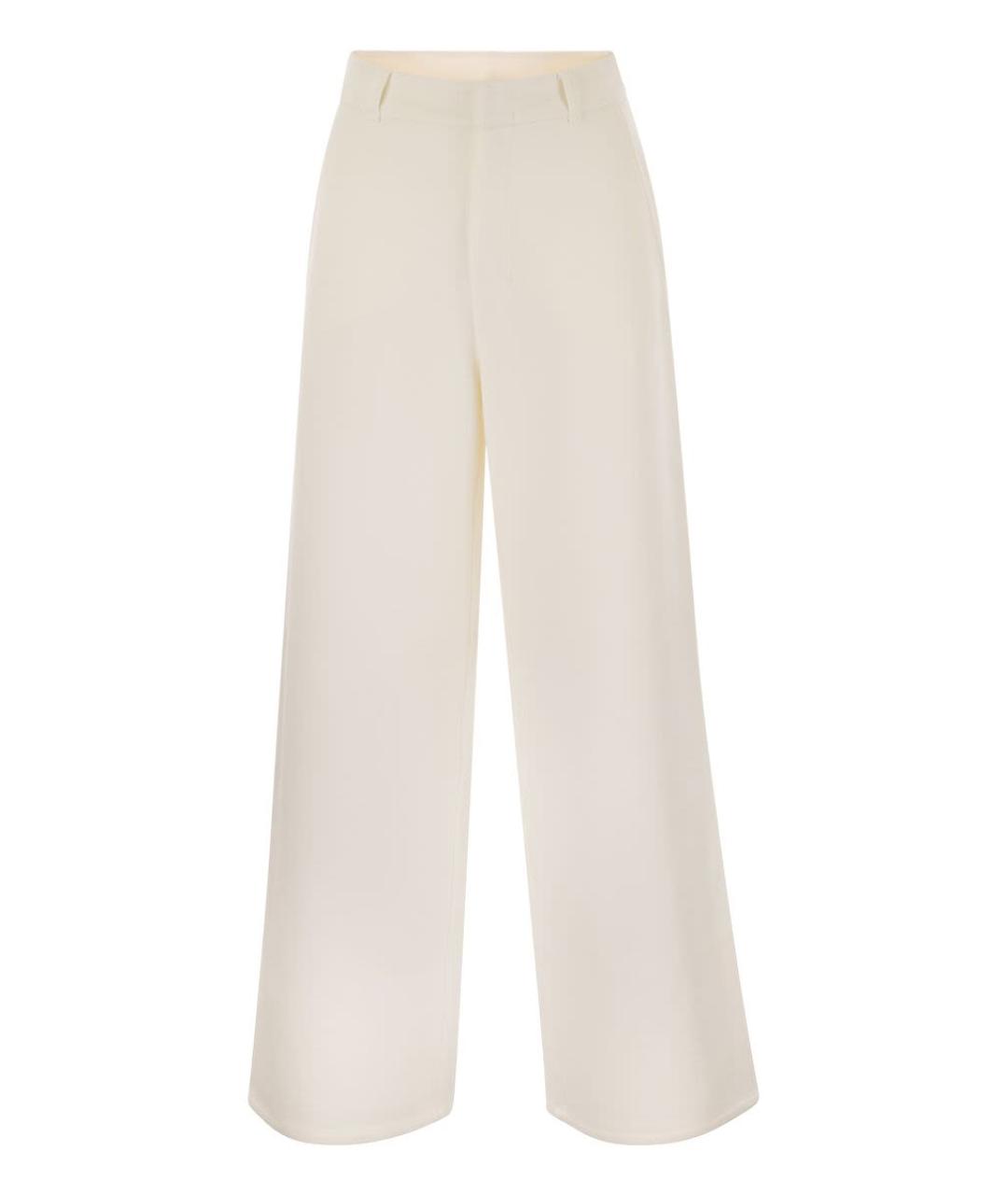 'S MAX MARA Белые хлопковые прямые брюки, фото 1
