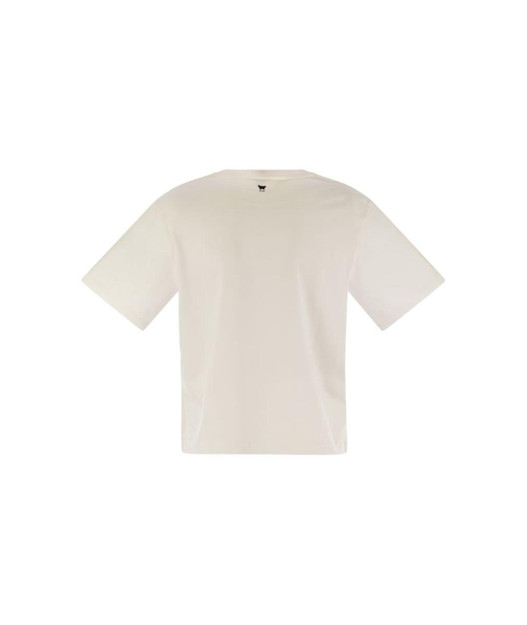 WEEKEND MAX MARA Белая хлопковая футболка, фото 2