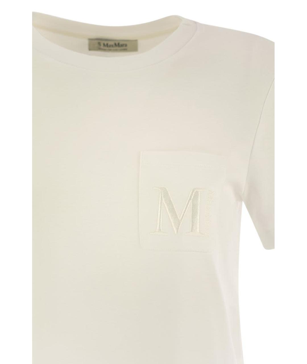 'S MAX MARA Бежевая хлопковая футболка, фото 4