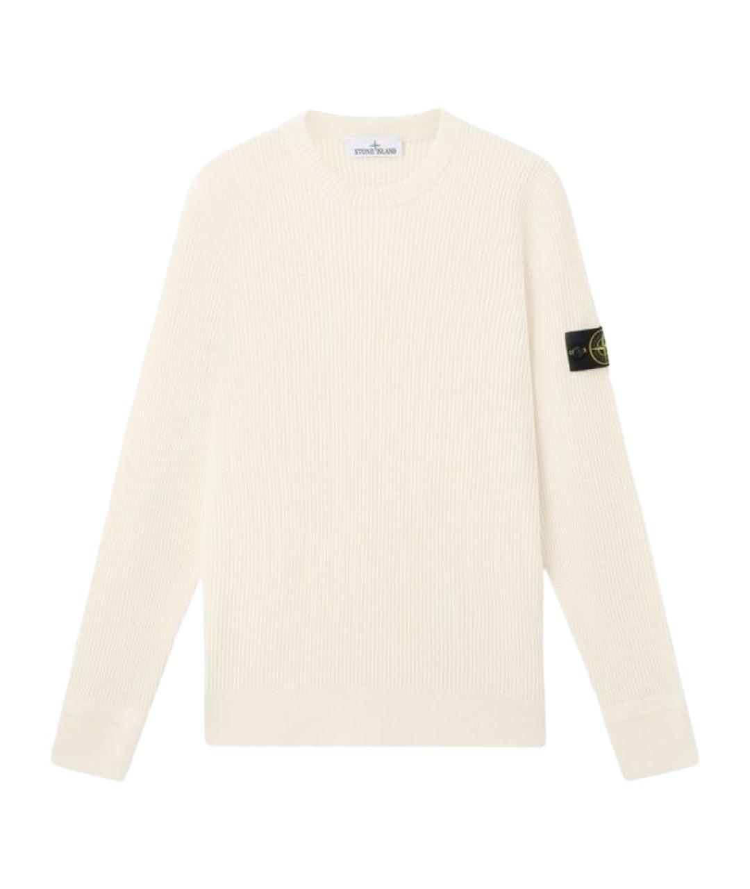 STONE ISLAND Белый шерстяной джемпер / свитер, фото 1