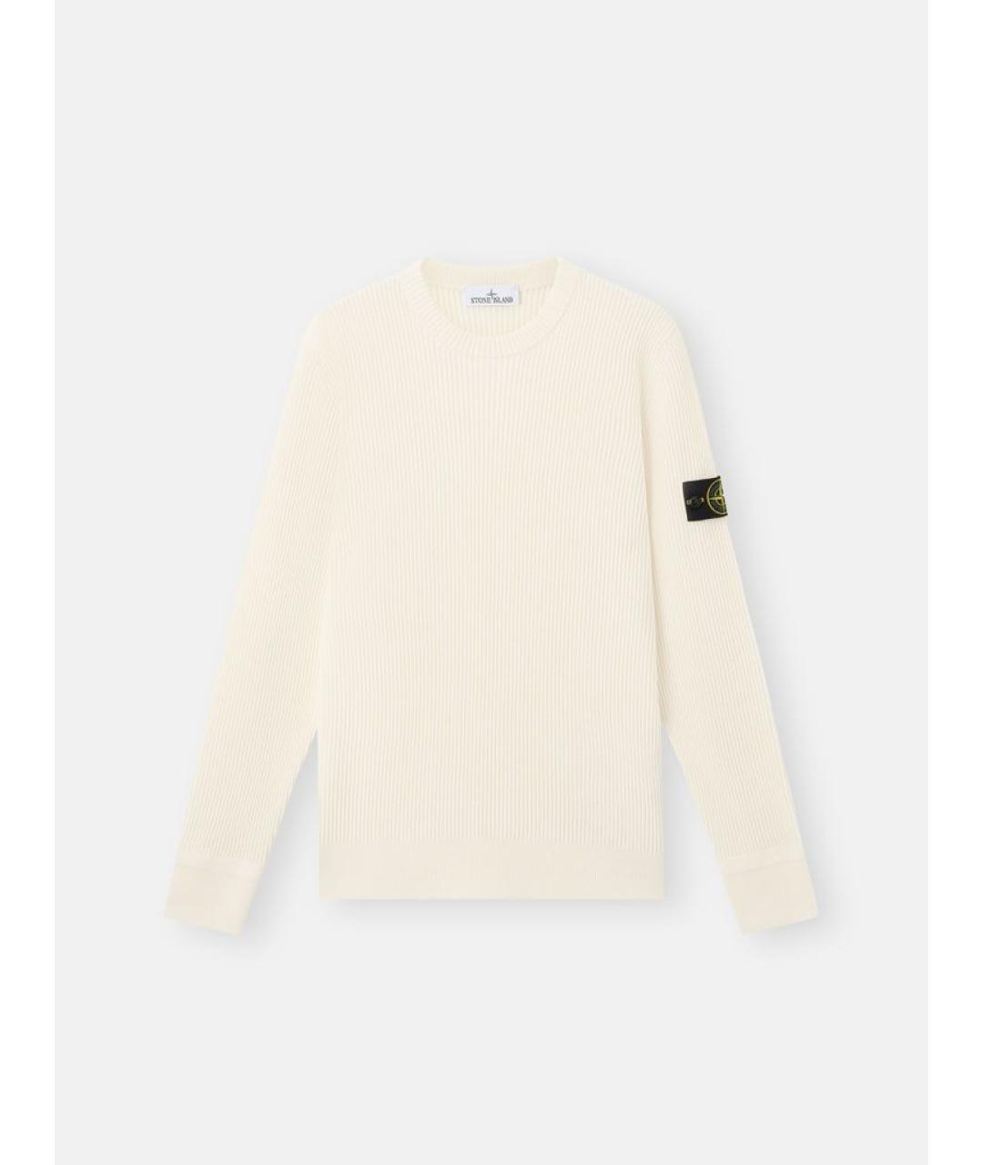 STONE ISLAND Белый шерстяной джемпер / свитер, фото 5