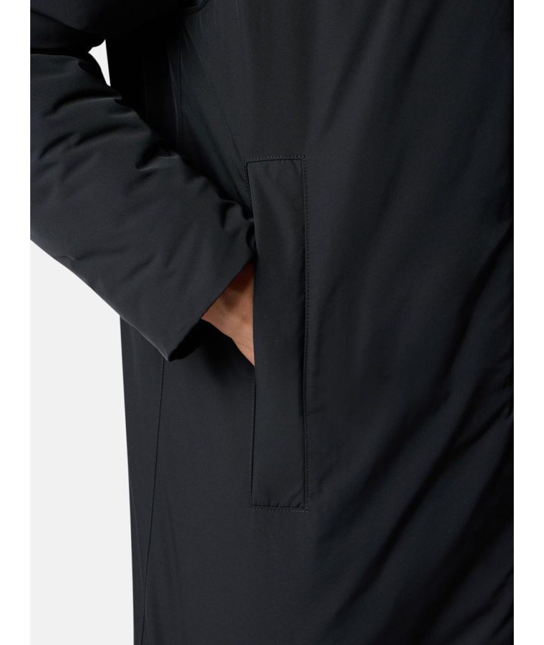 STONE ISLAND Черное полиэстеровое пальто, фото 3