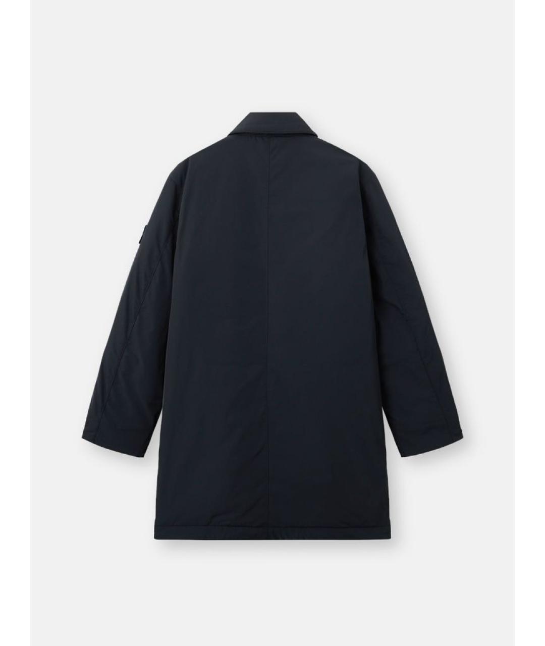 STONE ISLAND Черное полиэстеровое пальто, фото 5