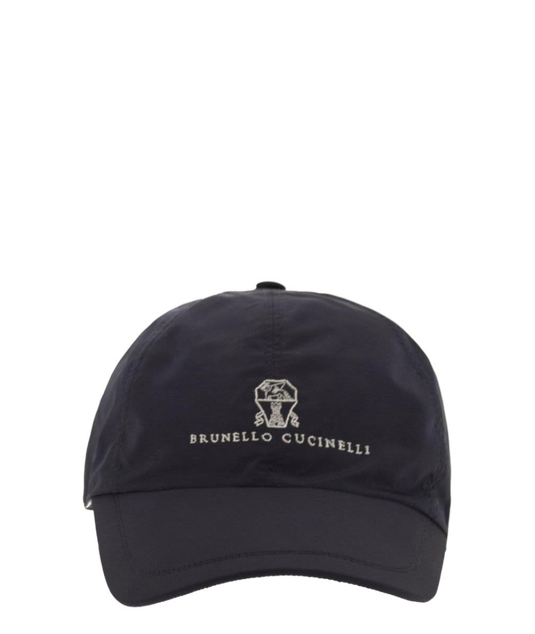BRUNELLO CUCINELLI Темно-синяя синтетическая кепка/бейсболка, фото 1