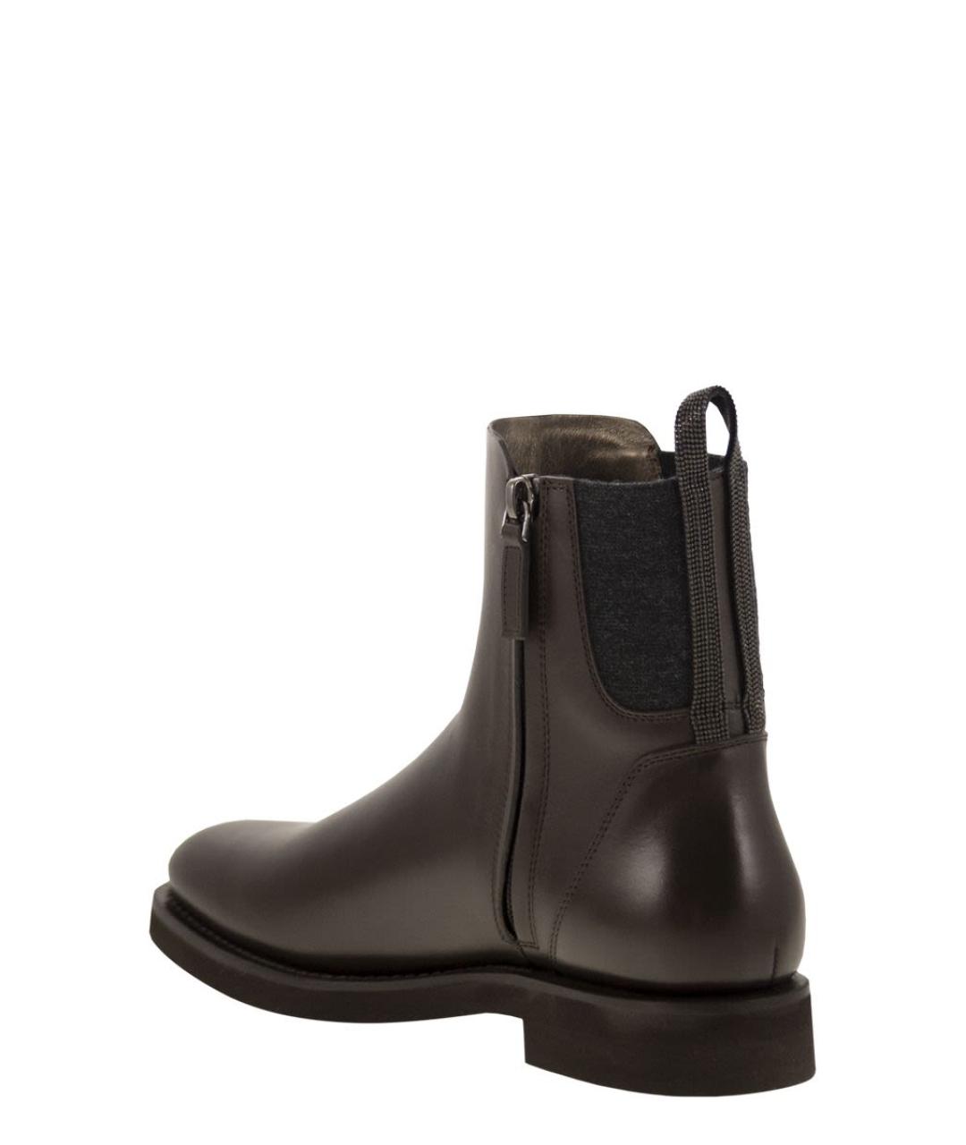 BRUNELLO CUCINELLI Коричневые кожаные ботинки, фото 3