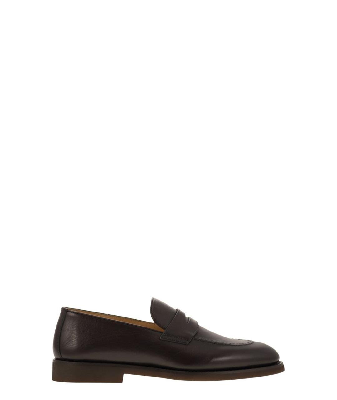 BRUNELLO CUCINELLI Коричневые кожаные лоферы, фото 1