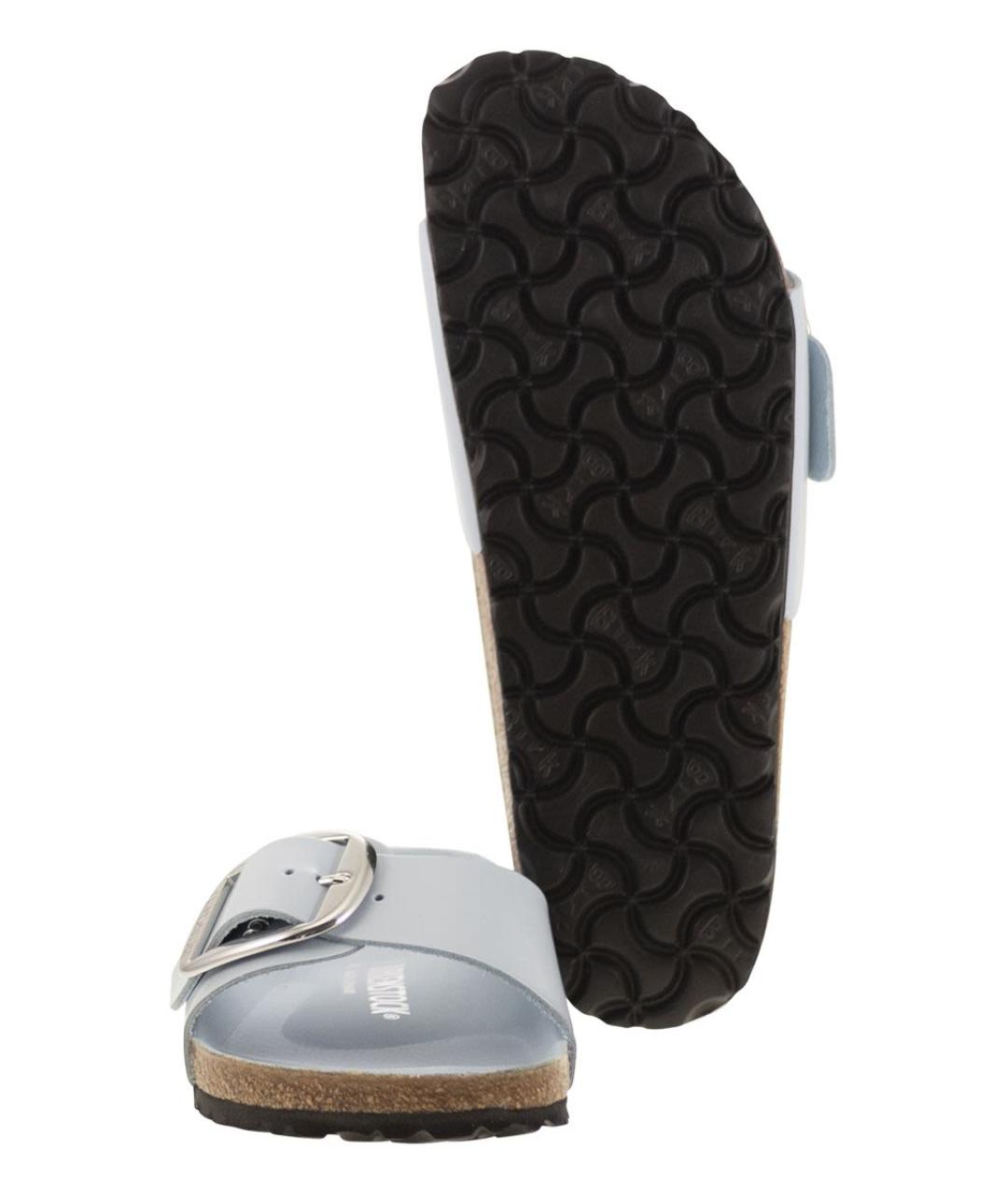 BIRKENSTOCK Голубые кожаные шлепанцы, фото 5