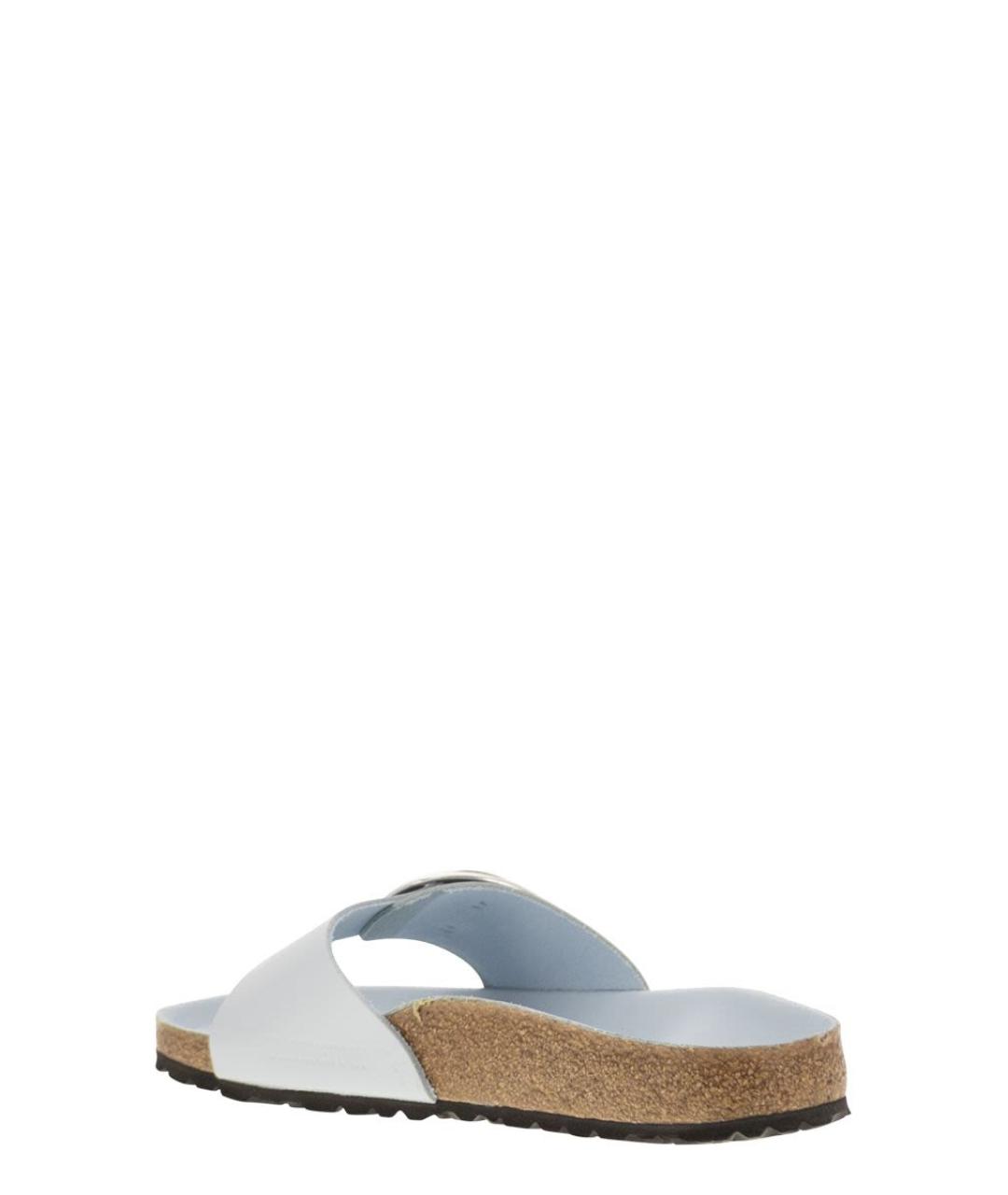 BIRKENSTOCK Голубые кожаные шлепанцы, фото 3