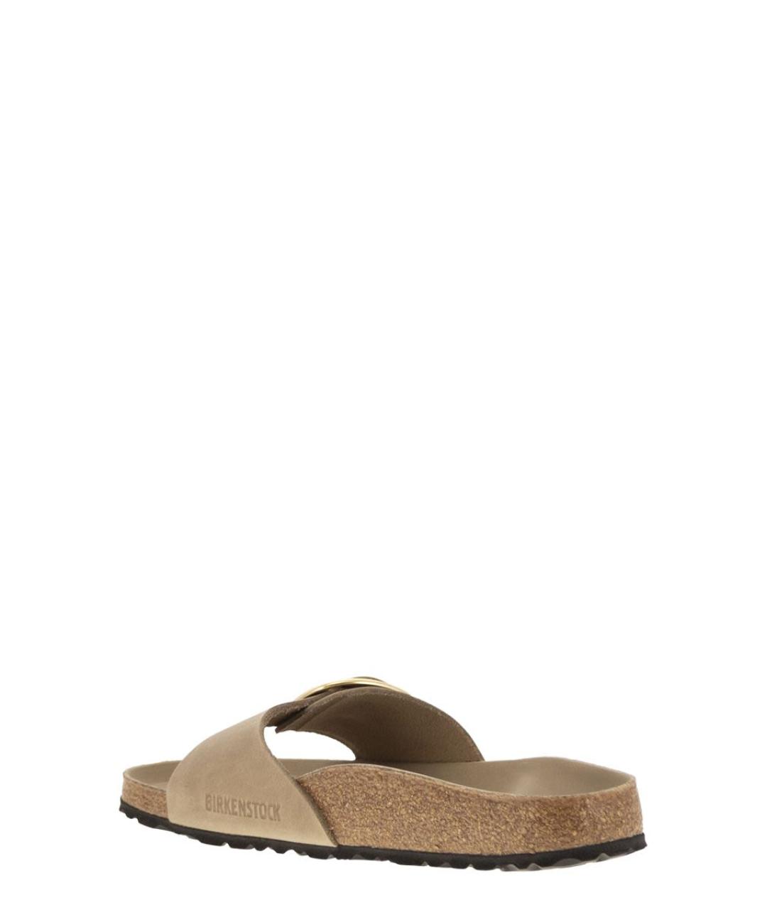 BIRKENSTOCK Бежевые замшевые шлепанцы, фото 3