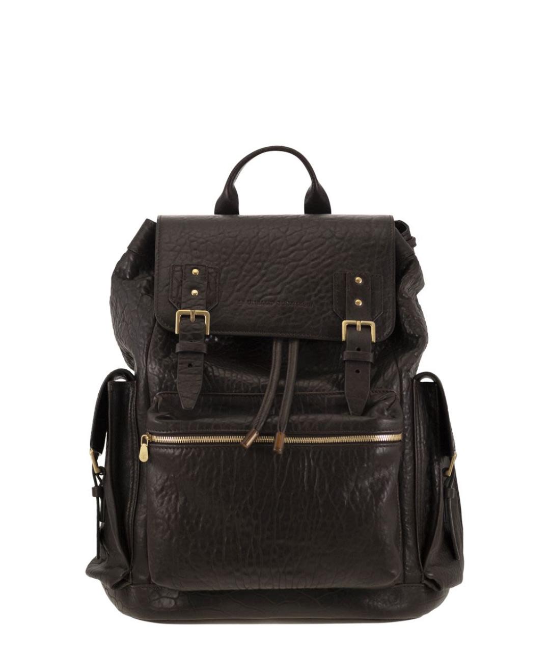 BRUNELLO CUCINELLI Бирюзовый кожаный рюкзак, фото 1