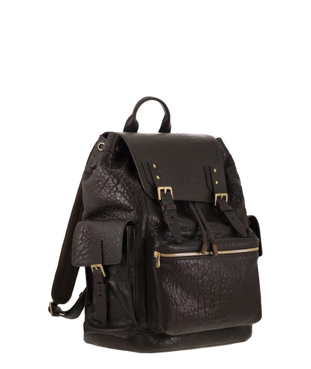 BRUNELLO CUCINELLI Бирюзовый кожаный рюкзак, фото 4