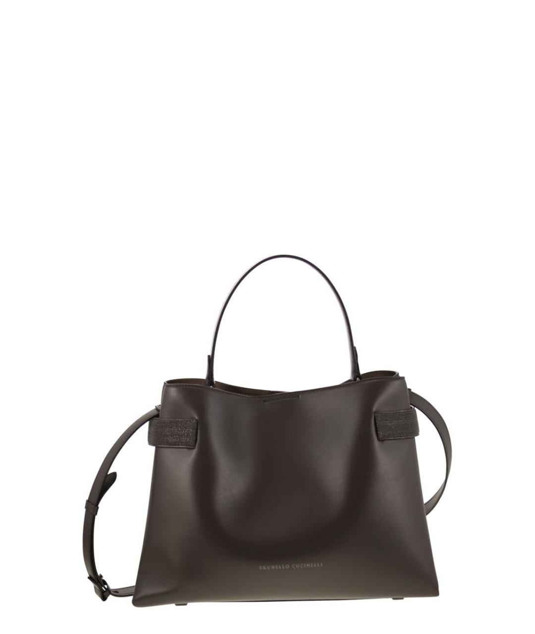 BRUNELLO CUCINELLI Коричневая кожаная сумка тоут, фото 1