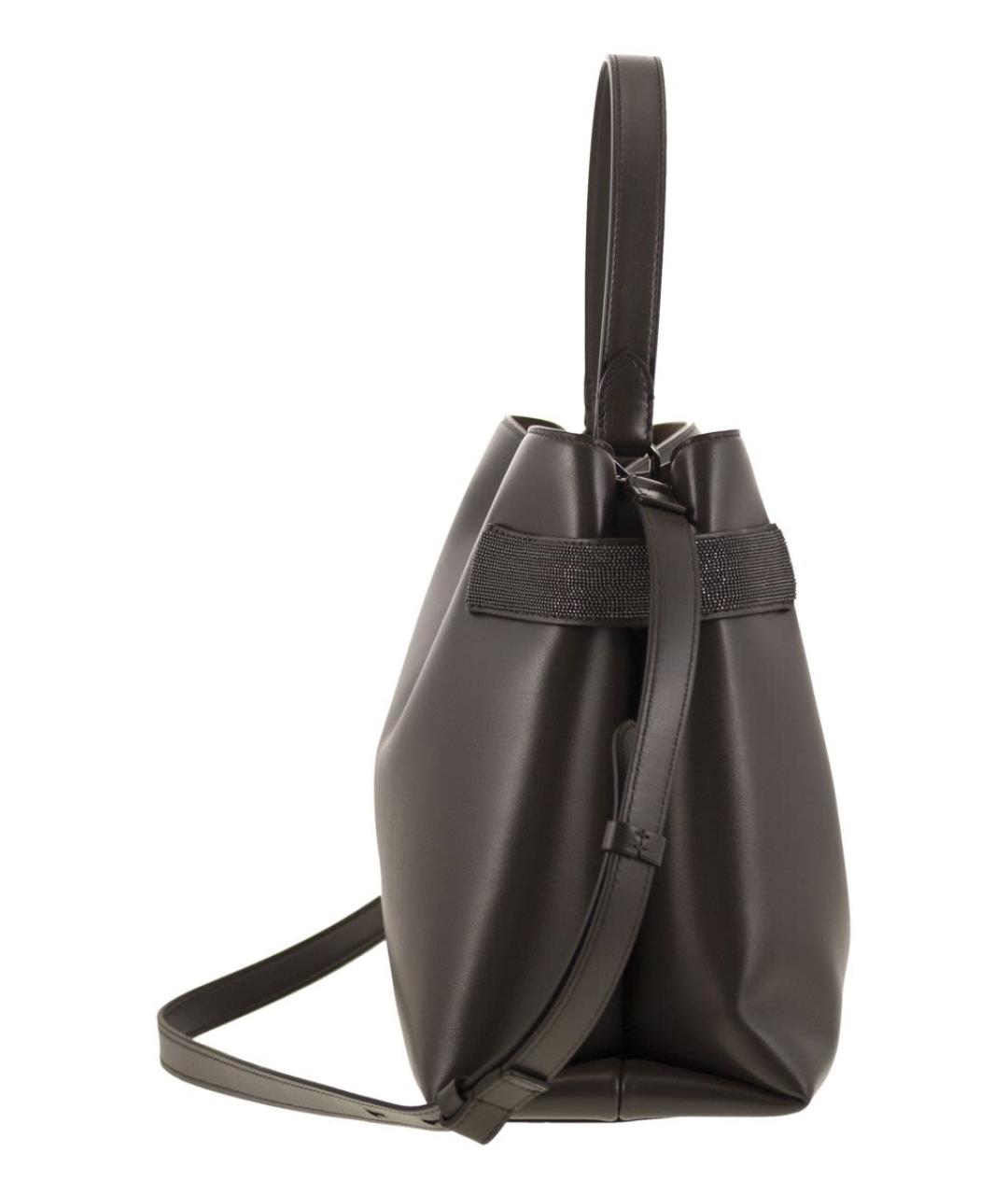 BRUNELLO CUCINELLI Коричневая кожаная сумка тоут, фото 3