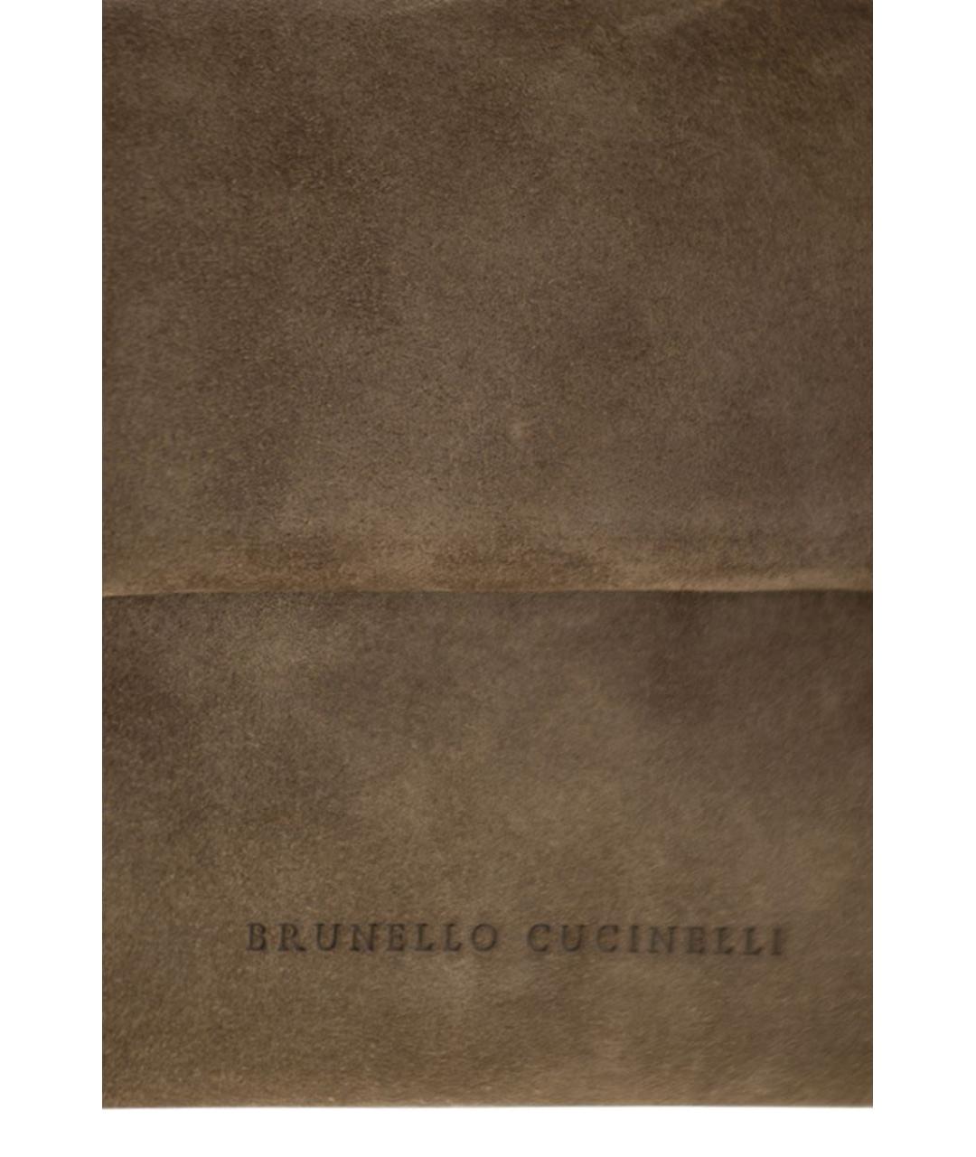 BRUNELLO CUCINELLI Коричневая замшевая сумка через плечо, фото 5