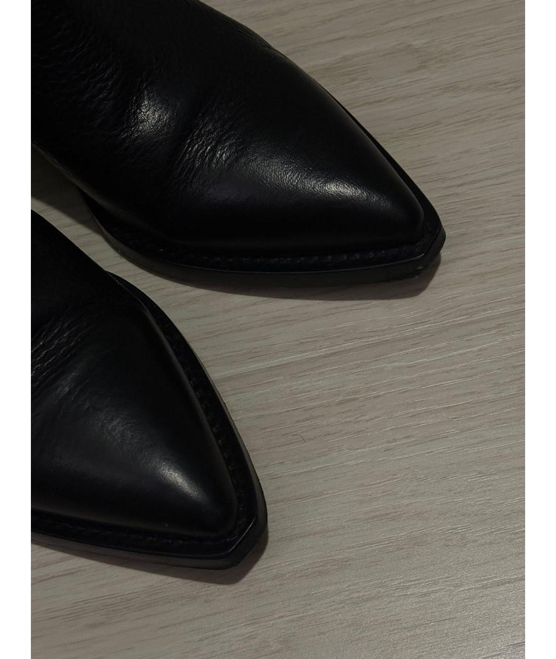 SAINT LAURENT Черные кожаные полусапоги, фото 7