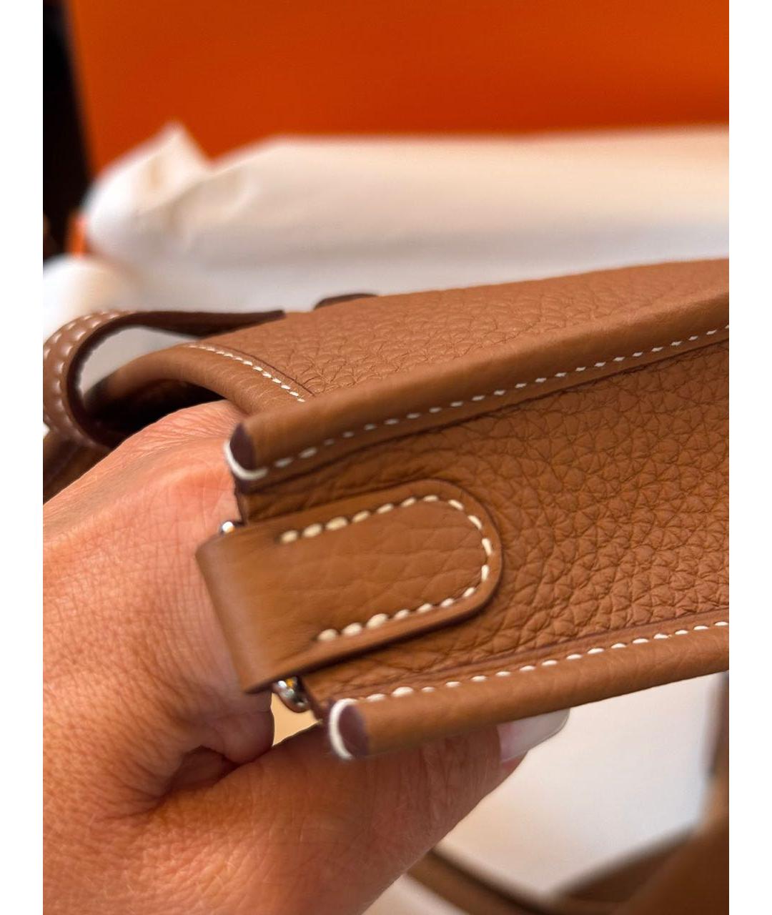 HERMES Коричневая кожаная сумка через плечо, фото 7