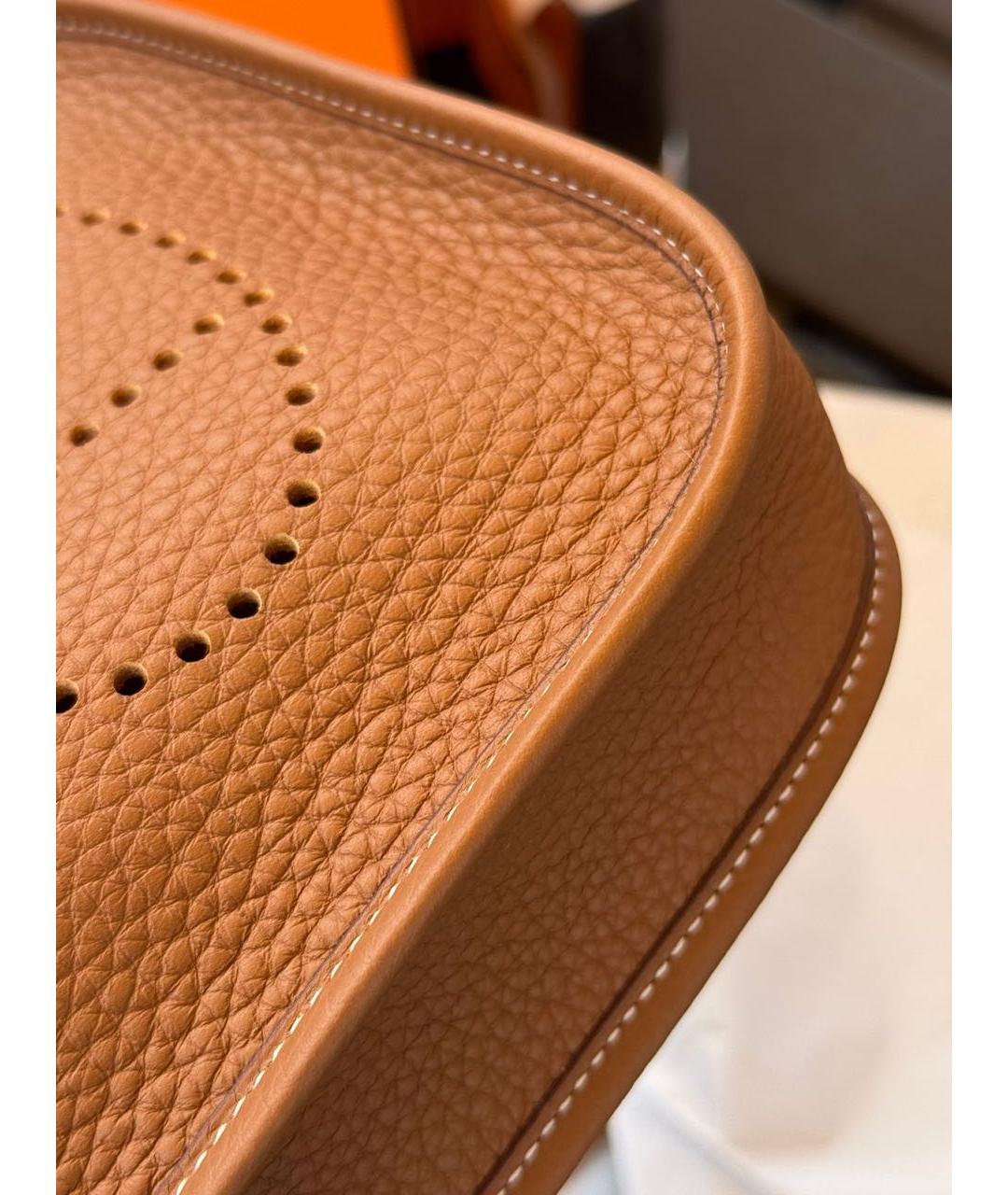HERMES Коричневая кожаная сумка через плечо, фото 8