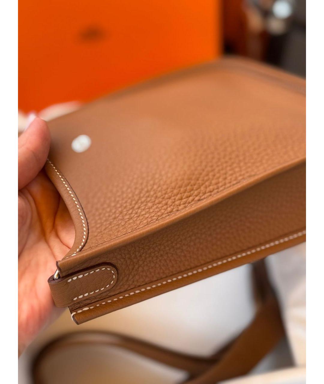 HERMES Коричневая кожаная сумка через плечо, фото 2
