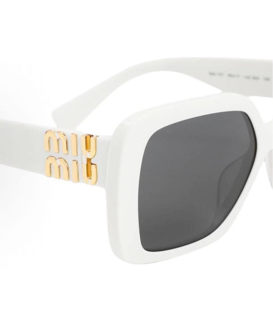 MIU MIU Белые пластиковые солнцезащитные очки, фото 4