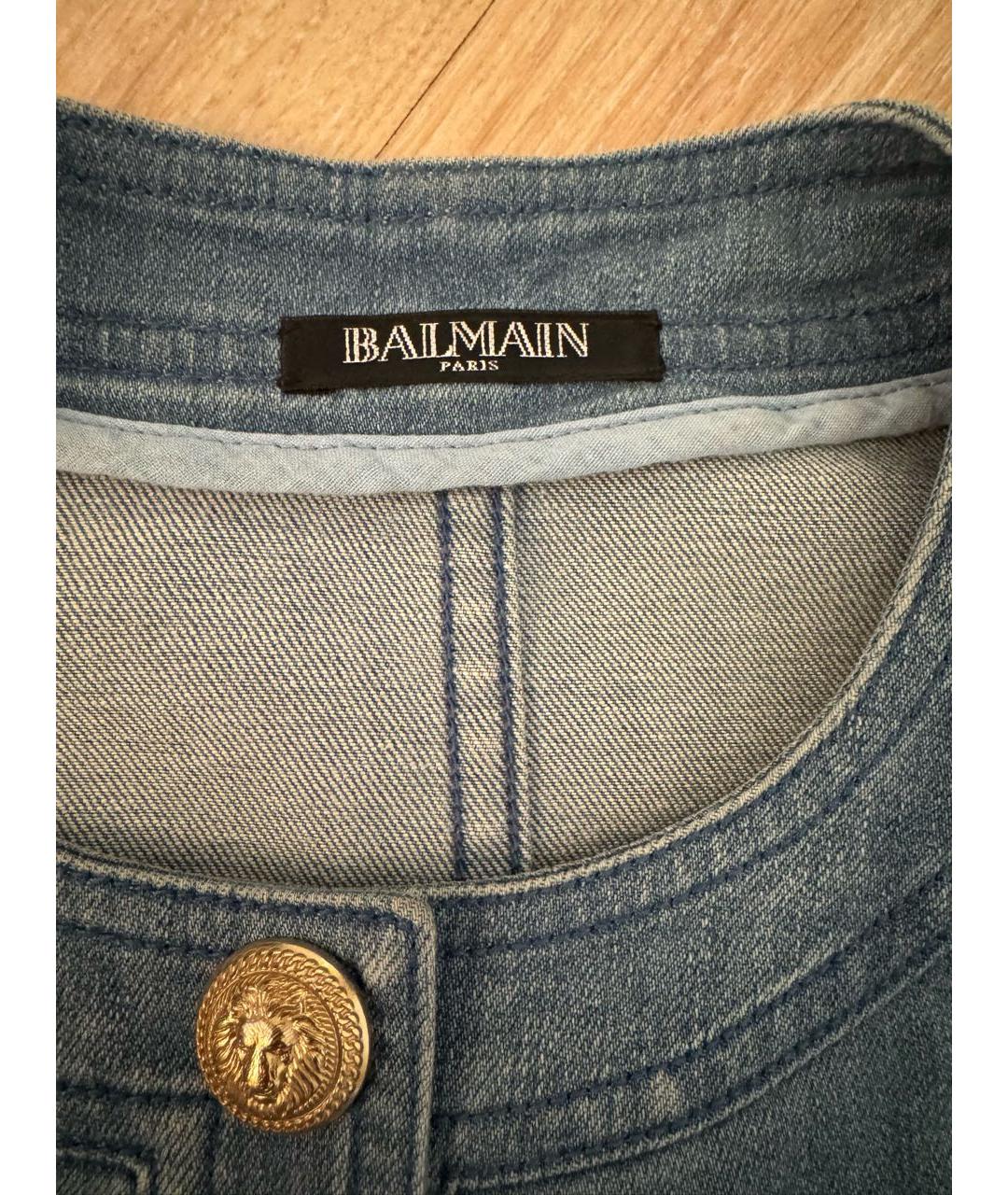 BALMAIN Синее деним повседневное платье, фото 6