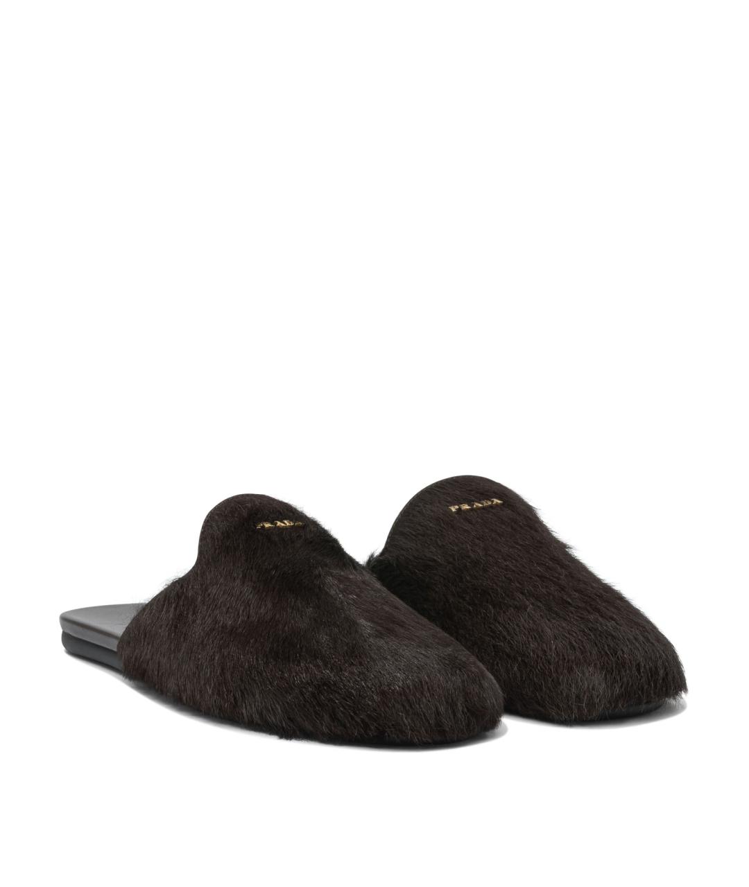 PRADA Коричневые кожаные мюли, фото 2