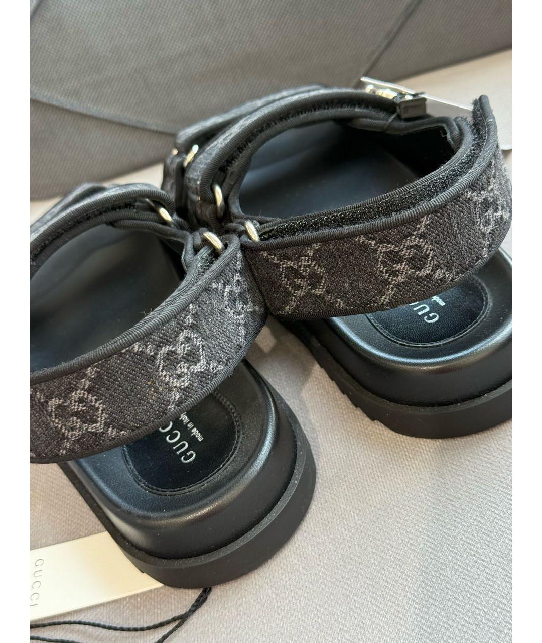 GUCCI Антрацитовые сандалии, фото 5