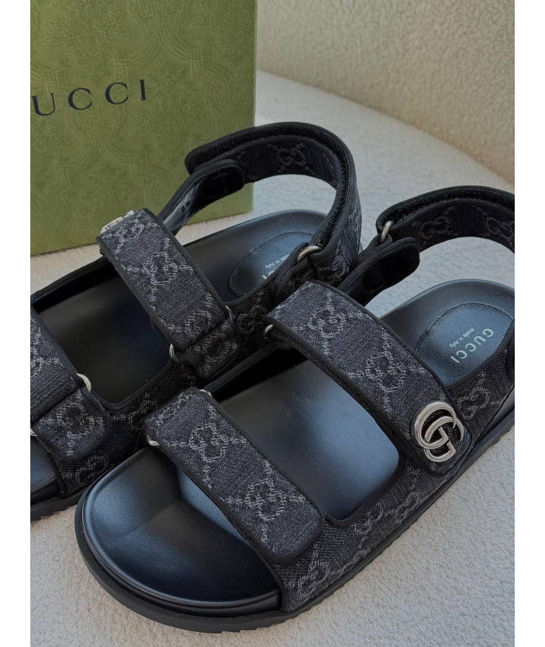 GUCCI Антрацитовые сандалии, фото 4