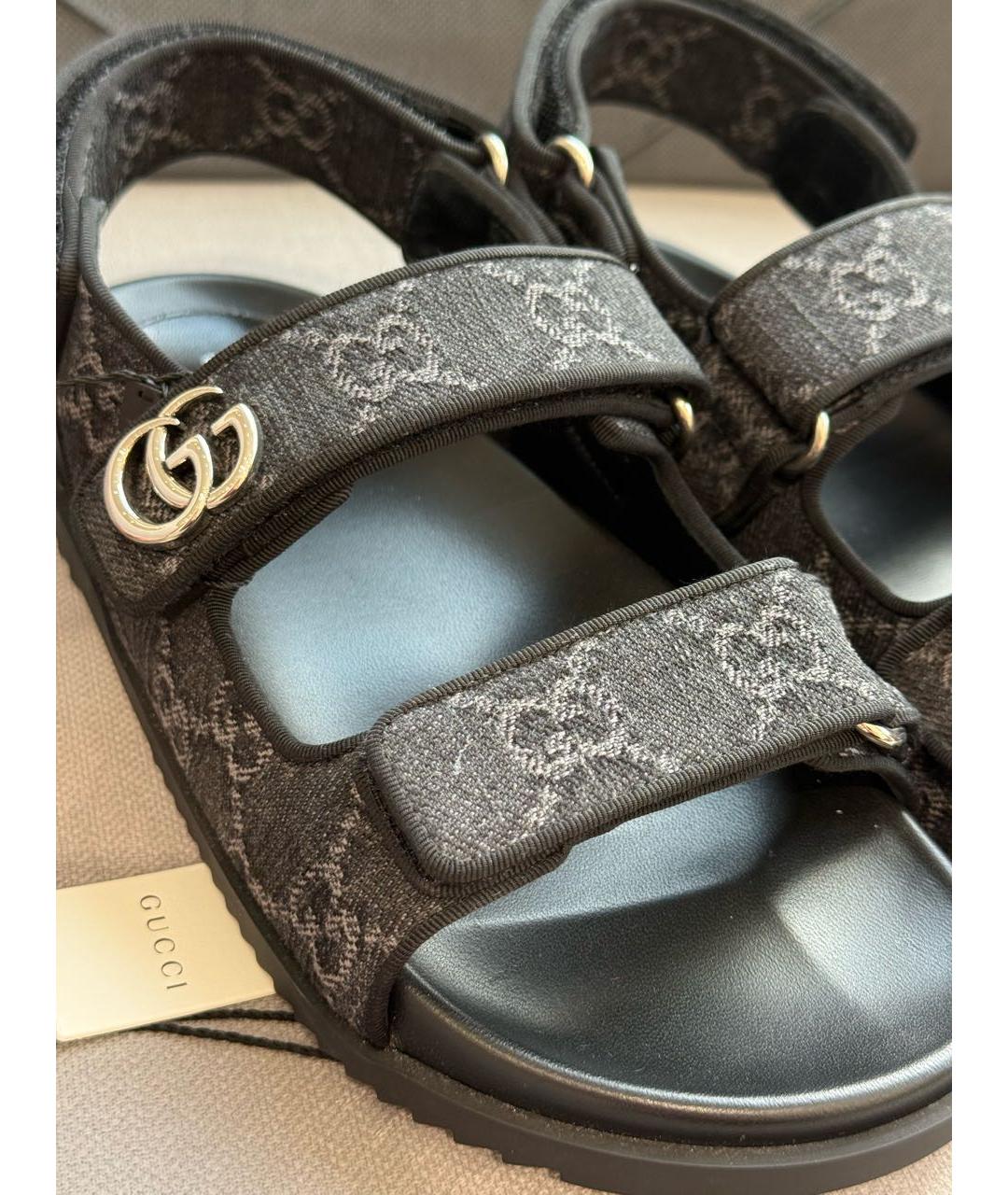 GUCCI Антрацитовые сандалии, фото 6