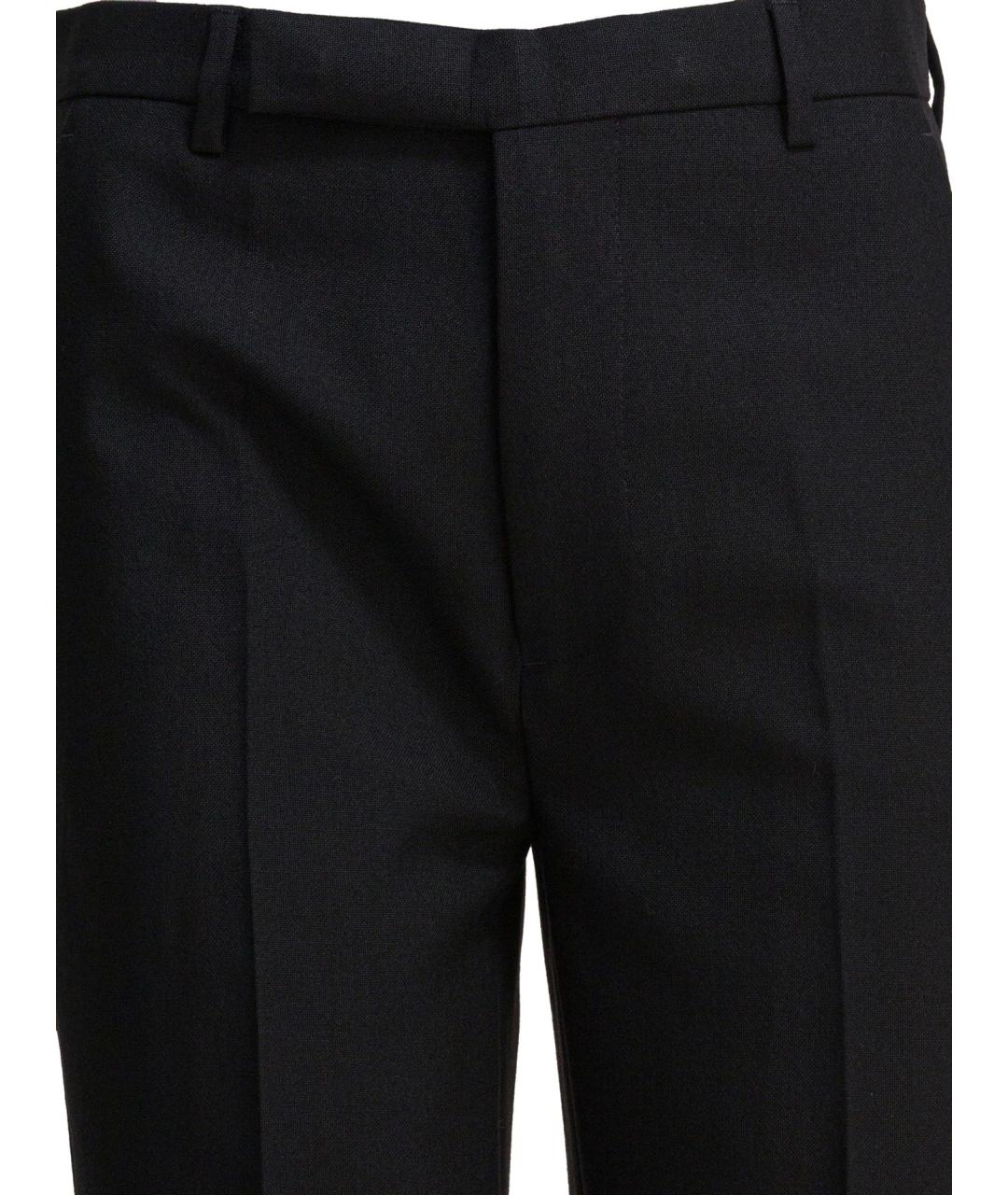 RICK OWENS Черные шерстяные прямые брюки, фото 3
