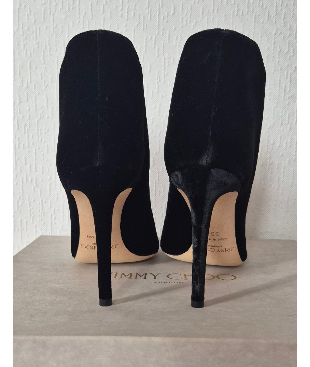 JIMMY CHOO Черные бархатные ботильоны, фото 4