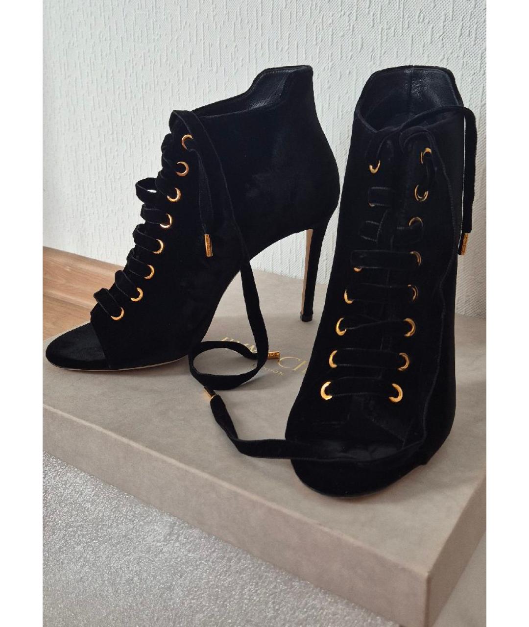 JIMMY CHOO Черные бархатные ботильоны, фото 6